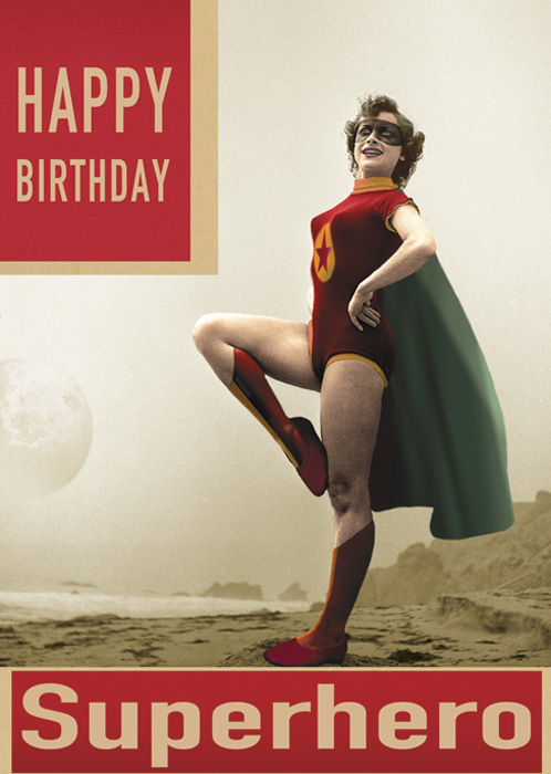 Happy Birthday Superhero Greeting Card by Max Hernn